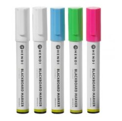 Tuscher til mærkning af tavler, bøtter, frostposer, sæt á 5 stk (pink, grøn, blå og 2x hvid 6 mm)