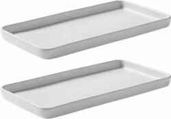 Arctic White rektangulær fad 34 x 18 x 2,5 cm sæt á 2 stk (partivare)