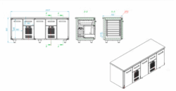 Kølebord til FISK (-2 til 0 grader). Dayton ST-16-1101-D-A-GN-L-BB-PIR 1600x660x900