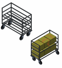 Stikvogn til ølkasser114x104x52cm