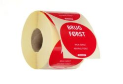 Fødevareetiket med genbrugeligt ‘’brug først'' Ø50 cm sæt á 500 stk, Hendi