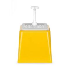 Sauce dispenser med pumpe i gul, Hendi