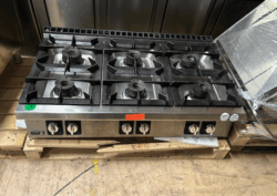 kogebord fra Fagor med 6 zoner til gas, brugt - 14 dages garanti. Du kan tilkøbe 12 mdr. for 799 kr.