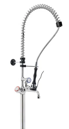 Premium, Et-huls armatur m/spulearm, MonolithMed Spulearm & storkøkkenvandhane, med ergonomisk håndtag