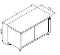 Juka varmebord 1500x700x850mm **NS-25**