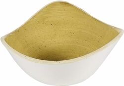 Stonecast Mustard Seed Yellow trekantet skål 16cm, Churchill
