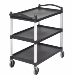 Kørebord 3 hylder i sort plastLxBxH: 1015x540x950 mm