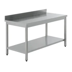 Stålbord 160/70 med bagkant, Tecnodom