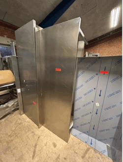 stålbord med pladeunderhylde 2000x700x850, brugt