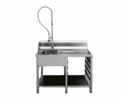 Forskyllebord inkl. armatur til tunnelopvaskemaskiner