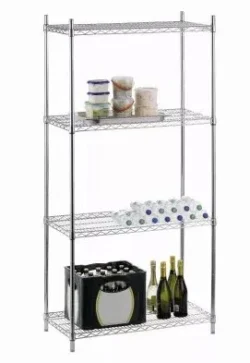 Reol i chrome med 4 hylder - Saro