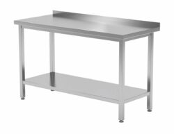 Budget Stålbord 160x70 cm m/ underhylde og bagkant BASIC (saml-selv)