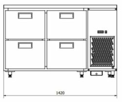 Kølebord til 4 ølkasser fra JUKA m/ skuffer