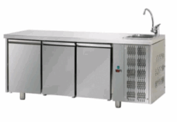 Kølebord m/ vask, 3 låger, MID-Range