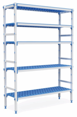 Køle-/fryserumsreol m/5 hylder 385 mm dybde og flere længder, Pujadas