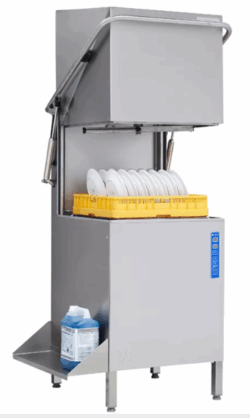 Wexiödisk hætteopvasker - aut. hætteløft - WD6 50 kurve/time - 400V - 9,9 kW - 16 Amp. - 600x657x1430 mm