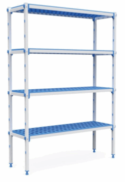 Køle-/fryserumsreol m/4 hylder  555 mm dybe og flere længder, Pujadas