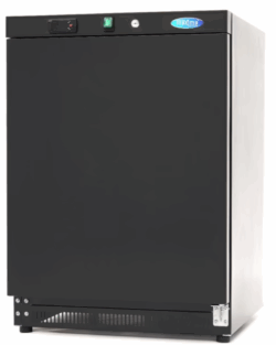 Lagerkøleskab i sort 200 L med 3 justerbare hylder