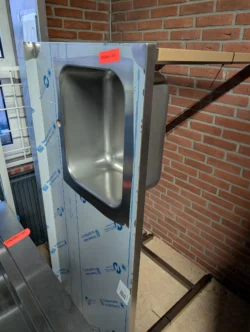 Stålbord med vask i højre side 160/70 - 14 dages garanti. Du kan tilkøbe 12 mdr. for 799 kr.