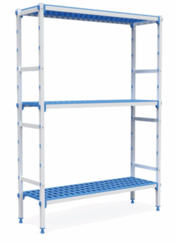 Køle-/fryserumsreol m/3 hylder 555 mm dybe og flere længder, Pujadas