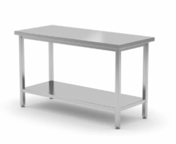 Stålbord med underhylde 1200x600x(h)850 mm, Hendi