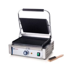 Klemgrill ''panini'' single rillet top og bund, Hendi