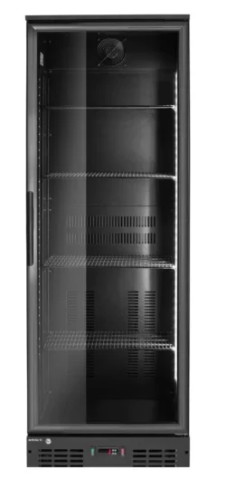 Flaskekøleskab i sort med LED belydning, Hendi