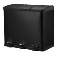 Pacific affaldssytem m/3 x 20L spande i carbonstål, Minatol