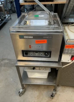 Henkelman jumbo 35 vakumpakker, brugt - 14 dages garanti. Du kan tilkøbe 12 mdr. for 799 kr.