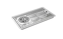 Glasvasker / glasskyller til indbygning. Med vandtilgang og afgang (afløb) 400X220X30