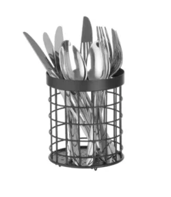 Bestikkurv i sort stål Ø12,5x(h)14,5 cm, Hendi (udgår)