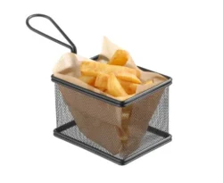 Friturekurv til servering i sort 12,5x10x(h)8,5 cm, Hendi