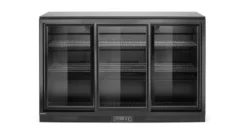 Backbar i sort med 3 skydelåger, Hendi