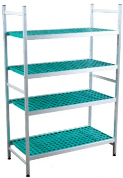 Reolsystem m/ 4 niveauer 1087 mm x 500 mm H: 1800 mm