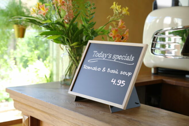 Menu board with holder, Hendi in several sizes