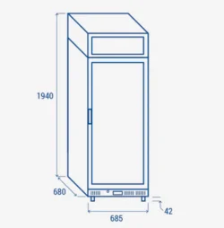 Flaskekøleskab m/ lystop 350L Basic i sort