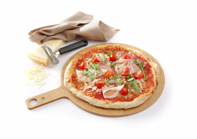 Pizzatallerken i træ med håndtag Ø30,5 cm, Hendi (udgår)