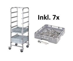 Stikvogn til 7 opvaskebakker inkl 7 bakker, BASIC