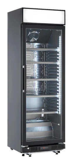 Flaskekøleskab m/ lystop 350L Basic i sort