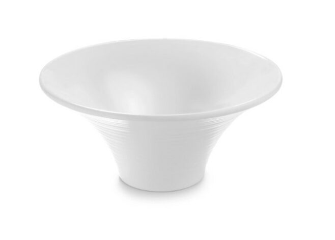 Melamin skål i hvid riflet Ø20,5 cm, Pujadas (restsalg)