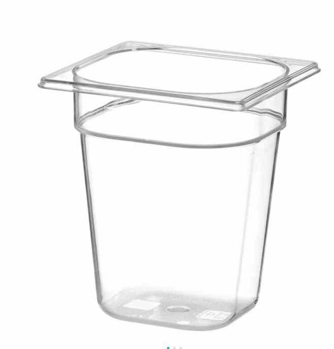 Gastrobakke i klar plast 1/6 100 mm