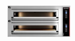 Pizzaovn 2x9 pizzaer 450 grader, PYRALIS Pizza group m/ varmelegmer indbygget i pizzastenen
