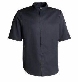 Essence unisex kokkejakke m/korte ærmer i sort str. S (upcycled materiale), Nybo