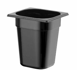 Gastrobakke i sort plast 1/6 65 mm