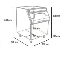 Ekstern kammer til KASTEL isterningemaskine 180 kg. kap. måler 769x850x1048 mm