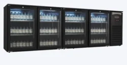 Backbar m/ 4 låger i sort måler 2542x520x860