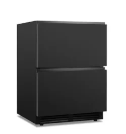 Køleskab med 2 skuffesektioner, Klimaitalia DW 82 SORT måler 595x 628 x 820