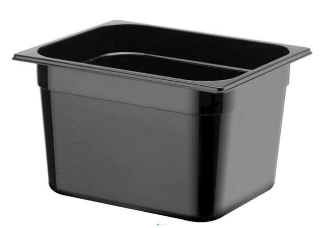 Gastrobakke i sort plast 1/2 65 mm