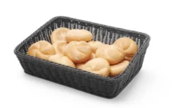 Brødkurv i sort rektangulær 40x30x(h)12 cm, Hendi
