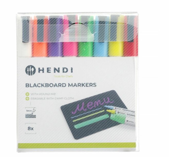 Markers for labeling buckets, freezer bags, etc. set of 8, Hendi